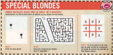 jeux pour blondes...